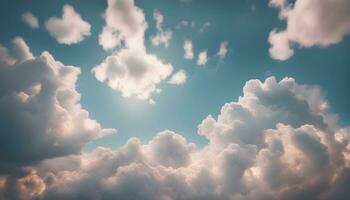 AI generated clouds in the sky with a bright sun shining through photo