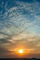 Aerial view of sunset in Bangkok, Thailand, Dramatic sky photo