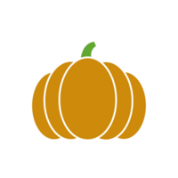 Orange Pumpkin illustration in doodle style. Pumpkin - a symbol of Halloween, Fall, and Thanksgiving. Squash silhouette. For menu, farmers markets, print png