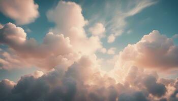 AI generated clouds in the sky with a blue sky background photo