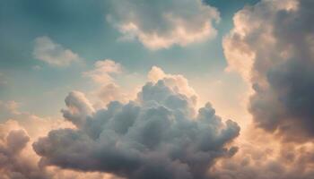 ai generado nubes en el cielo con un azul cielo antecedentes foto