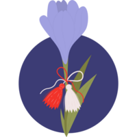 martisor. martenitsa med blomma krokus png