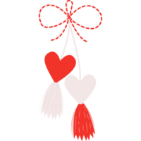 martisor día festivo. rojo y blanco corazón png