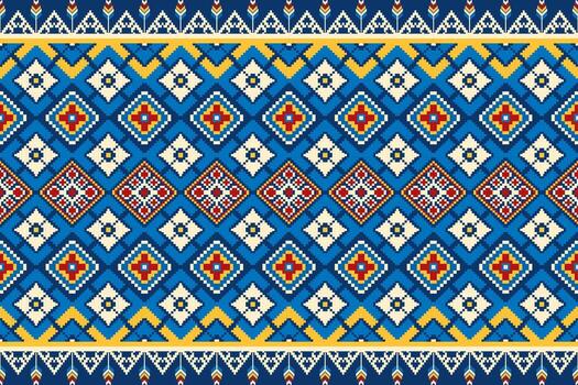 étnico modelo en píxel Arte vector ilustración. sin costura modelo diseño para tela, alfombra, teja, envase, fondo de pantalla, y antecedentes