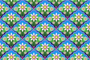 Pink Flower Seamless Pattern.  Ethnic pattern vector design for fabric, tile, carpet, embroidery, wallpaper and background