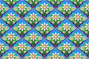 Pink Flower Seamless Pattern.  Ethnic pattern vector design for fabric, tile, carpet, embroidery, wallpaper and background