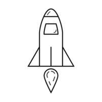 Rocket outline vector icon Isolated on white background for graphic design, logo, web site, social media, mobile app, illustration