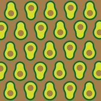 Pattern with avocado fruit on brown background. Avocados for textile printing vector illustration