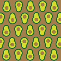 Pattern with avocado fruit on brown background. Avocados for textile printing vector illustration