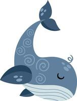 Cute whale isolated on white vector