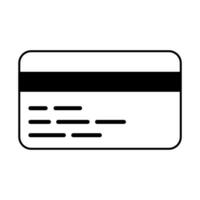 Credit card icon, bank plastic card magnetic stripe financial transactions vector