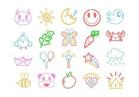 Cute Doodle Character Element Set vector