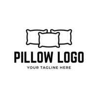 Simple Design Sleeping Pillow. Logo for Business, Interior, Furniture and Sleep Symbol. vector