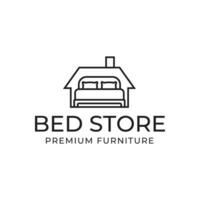 Bed store logo. Simple Furniture Bed Store Logo Template Vector