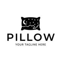 Simple Design Sleeping Pillow. Logo for Business, Interior, Furniture and Sleep Symbol. vector