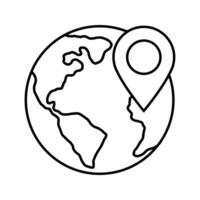 Travel around world icons set. International tourism. Planet map navigation. Customizable thin line symbols. Isolated vector outline illustrations. Editable stroke