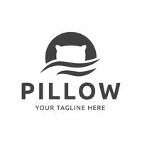 Simple Design Sleeping Pillow. Logo for Business, Interior, Furniture and Sleep Symbol. vector
