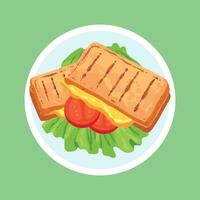 grilled cheese toast illustration vector