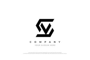Initial Letter VS Logo or SV Monogram Logo Design vector