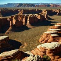 AI generated Aerial View Desert Landscape photo