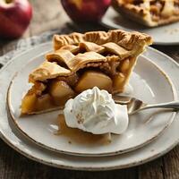 AI generated Freshly baked apple pie photo