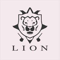 Heraldic lion head logo design vector template. Lion head vector icon.