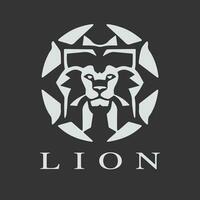 Lion head logo design vector template.