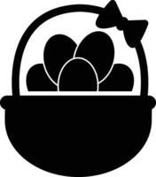 Pascua de Resurrección huevo cesta icono. celebracion y fiesta signo. cesta huevo Pascua de Resurrección celebracion símbolo. plano estilo. vector