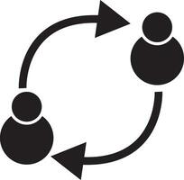Exchange users person icon. Person exchange sign. Replace symbol. flat style. vector