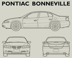 2005 pontiac Bonneville coche Plano vector
