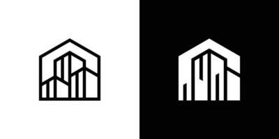 edificio logo diseño, arquitecto, construcción, minimalista logo diseño. vector