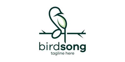 logo design combination of bird shape with musical notes, minimalist line logo design. vector