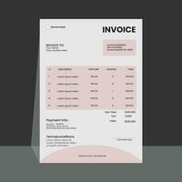 invoice template design vector