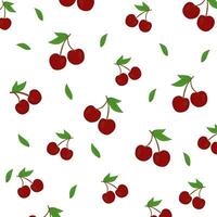 Cherry pattern. Fruit pattern. Fruit mixture background. Texture for printing fashionable clothes. Design of greeting cards, posters, patches, prints on clothes, emblems. Cherry. vector