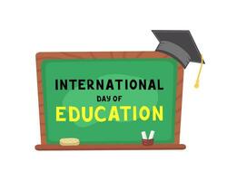 International Day of Education, January 24th, school board. Illustration for backgrounds and packaging. Image can be used for greeting cards, posters and stickers. Isolated on white background. vector