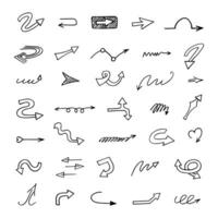 Vector set of hand drawn arrows, elements for presentation