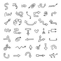Vector set of hand drawn arrows, elements for presentation