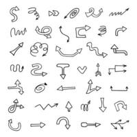 Vector set of hand drawn arrows, elements for presentation