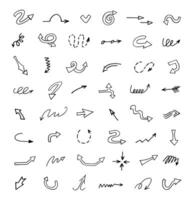 Vector set of hand drawn arrows, elements for presentation