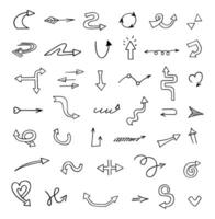 Vector set of hand drawn arrows, elements for presentation