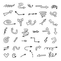 Vector set of hand drawn arrows, elements for presentation