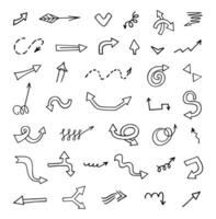 Vector set of hand drawn arrows, elements for presentation