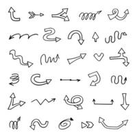 Vector set of hand drawn arrows, elements for presentation