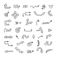 Vector set of hand drawn arrows, elements for presentation