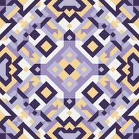 Vector seamless pattern of simple geometric shapes. Repeating endless ornament of squares, rhombuses and triangles. Colorful abstract background, wallpaper. Image with kaleidoscope effect, tiles