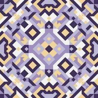 Vector seamless pattern of simple geometric shapes. Repeating endless ornament of squares, rhombuses and triangles. Colorful abstract background, wallpaper. Image with kaleidoscope effect, tiles