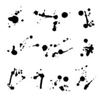 Vector set of ink blots. Grunge design element for decoration