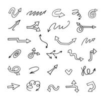 Vector set of hand drawn arrows, elements for presentation