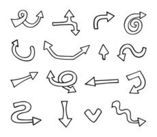 Vector set of hand drawn arrows, elements for presentation