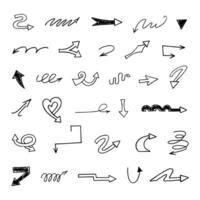 Vector set of hand drawn arrows, elements for presentation